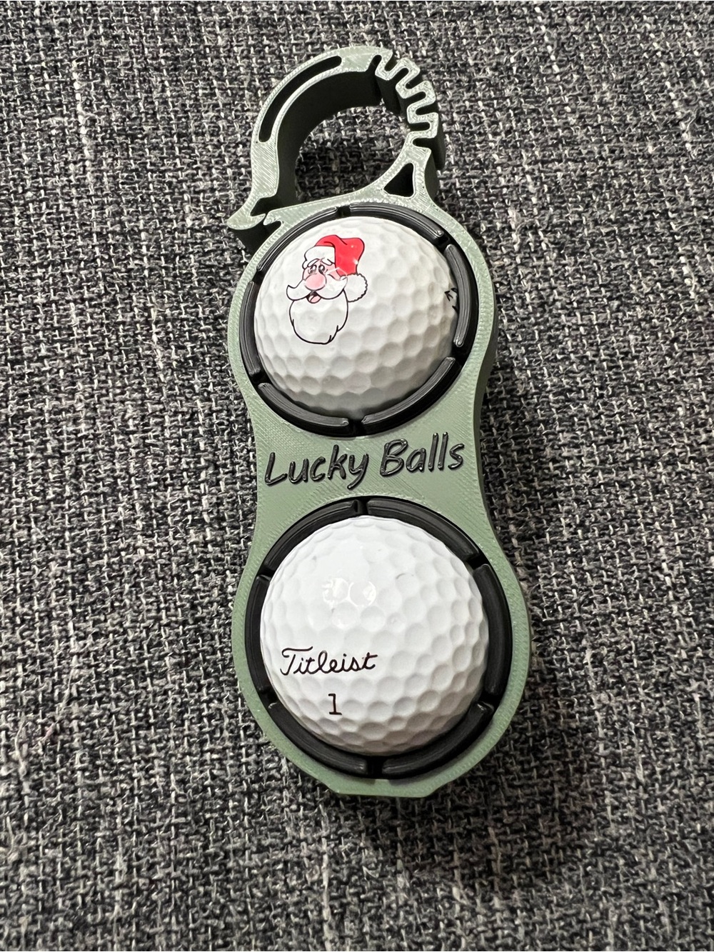 Golf Ball Holder Clip - Green & Black